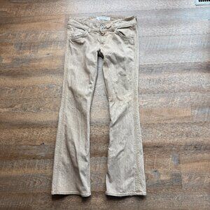Women's Denim Flap Pocket Tan Flare Sz 31 Jeans Made in USA
